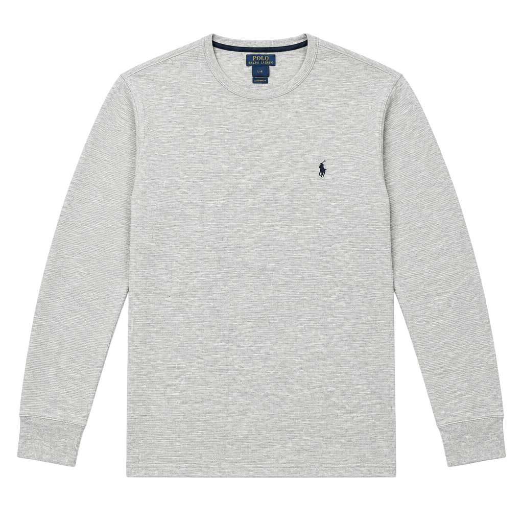 Polo Ralph Lauren Thermal Long Sleeve Shirt Size L Gray 1