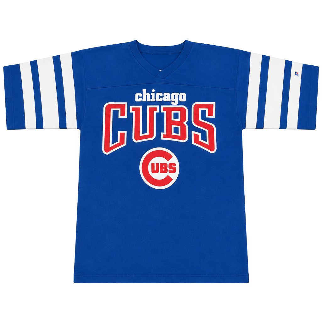 Logo 7 Chicago Cubs Jersey Size L Blue Vintage MLB T-Shirt 1