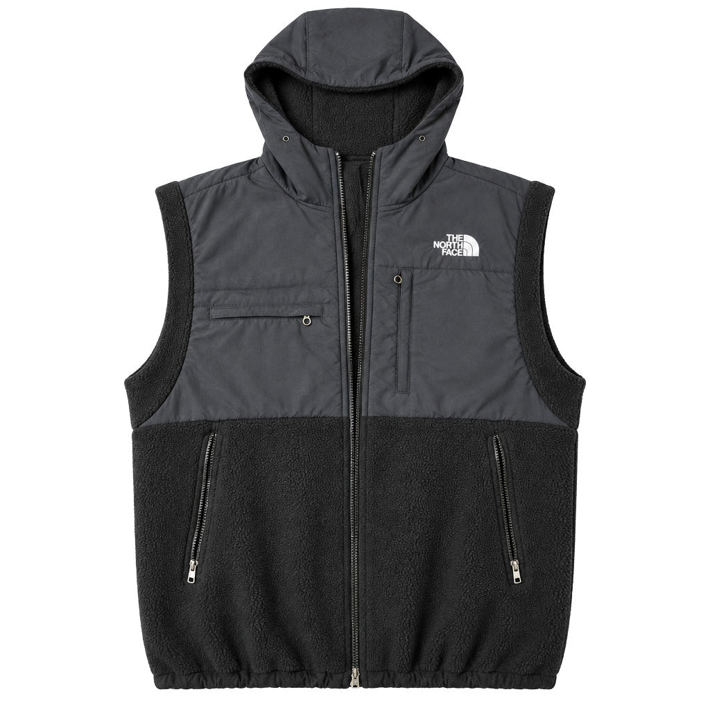 The North Face Denali Hoodie Size Large Black Polartec Fleece Full Zip 1