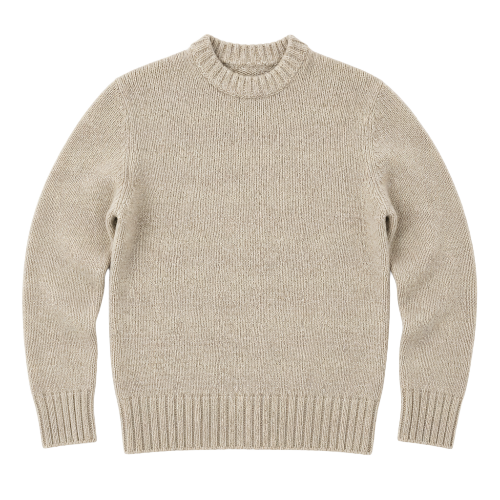 Woolrich Crewneck Sweater Tan Marled Chunky Knit 1
