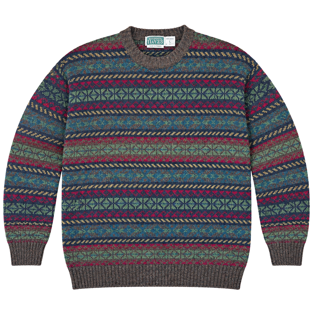 Christopher Hayes Shetland Wool Sweater Size L Fair Isle Vintage Scotland 1