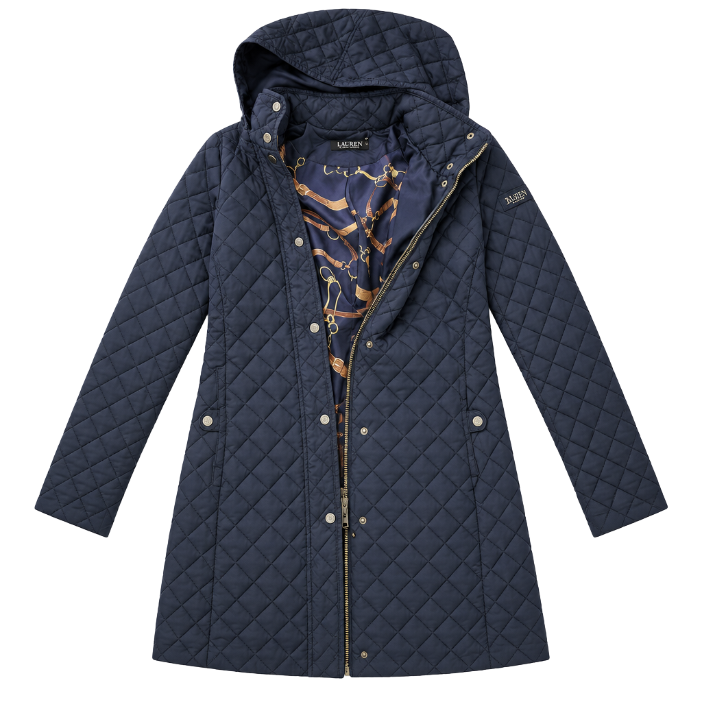 Lauren Ralph Lauren Quilted Hooded Coat Size XS Black 1