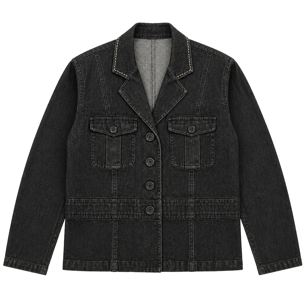 Liz Claiborne Black Denim Jean Jacket 1