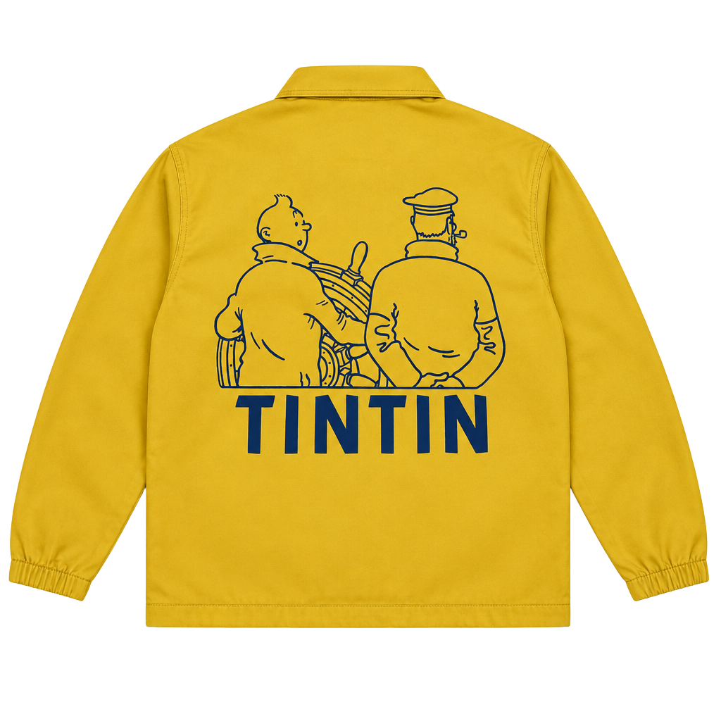 Tintin Yellow Rain Jacket Graphic Logo Outerwear 1