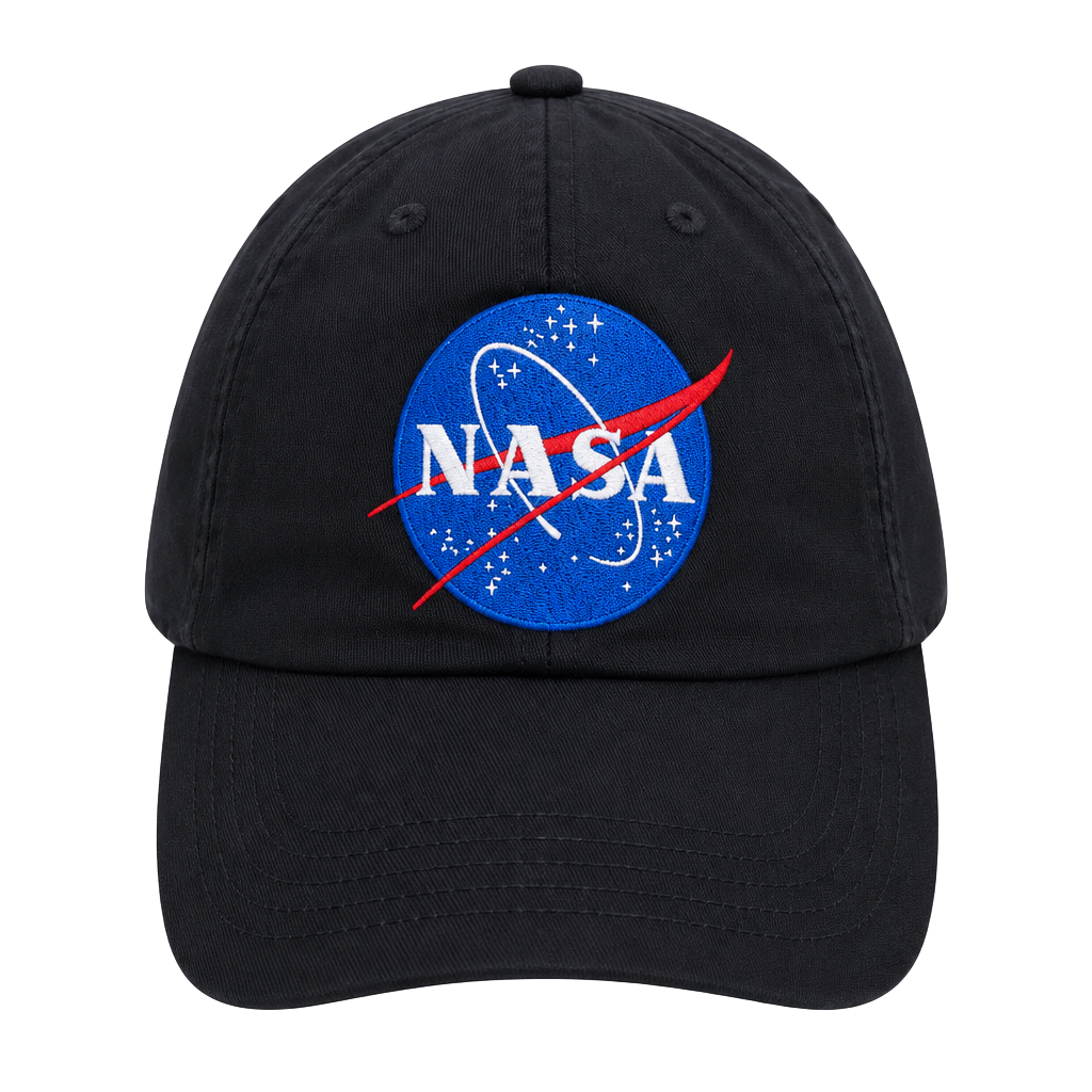 NASA Baseball Cap Black Embroidered Space Logo Adjustable 1