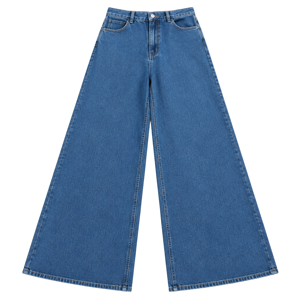 H&M Wide Leg Jeans Size 10 Blue Denim 1