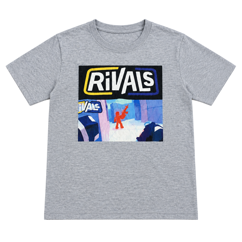 Roblox Rivals T-Shirt Gray Graphic Print Tee 1