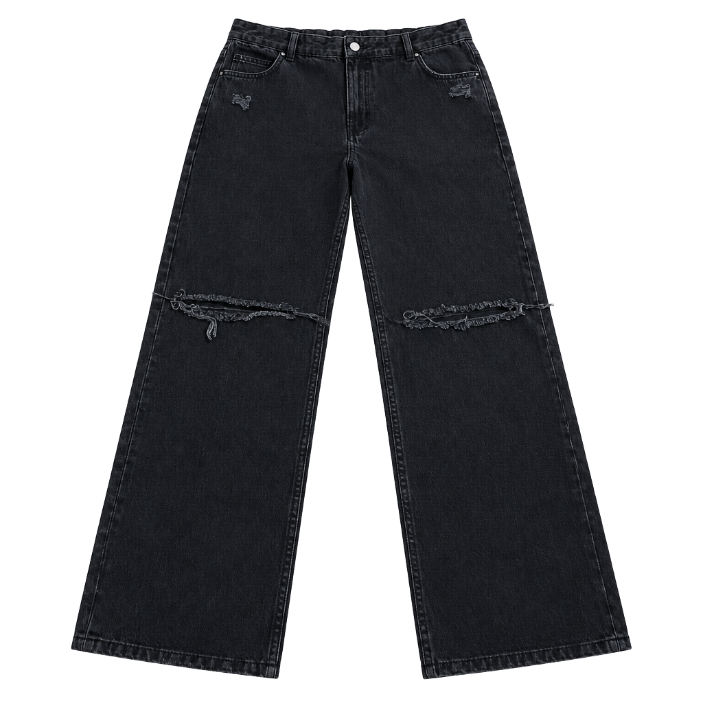 Bershka High Waist Straight Size 10 Black Jeans 1