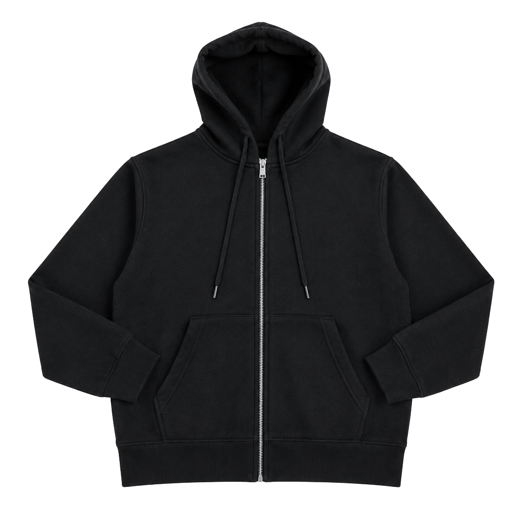 Black Full Zip Hoodie 1