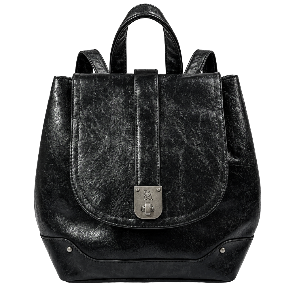 Style & Co Black Faux Leather Backpack 1