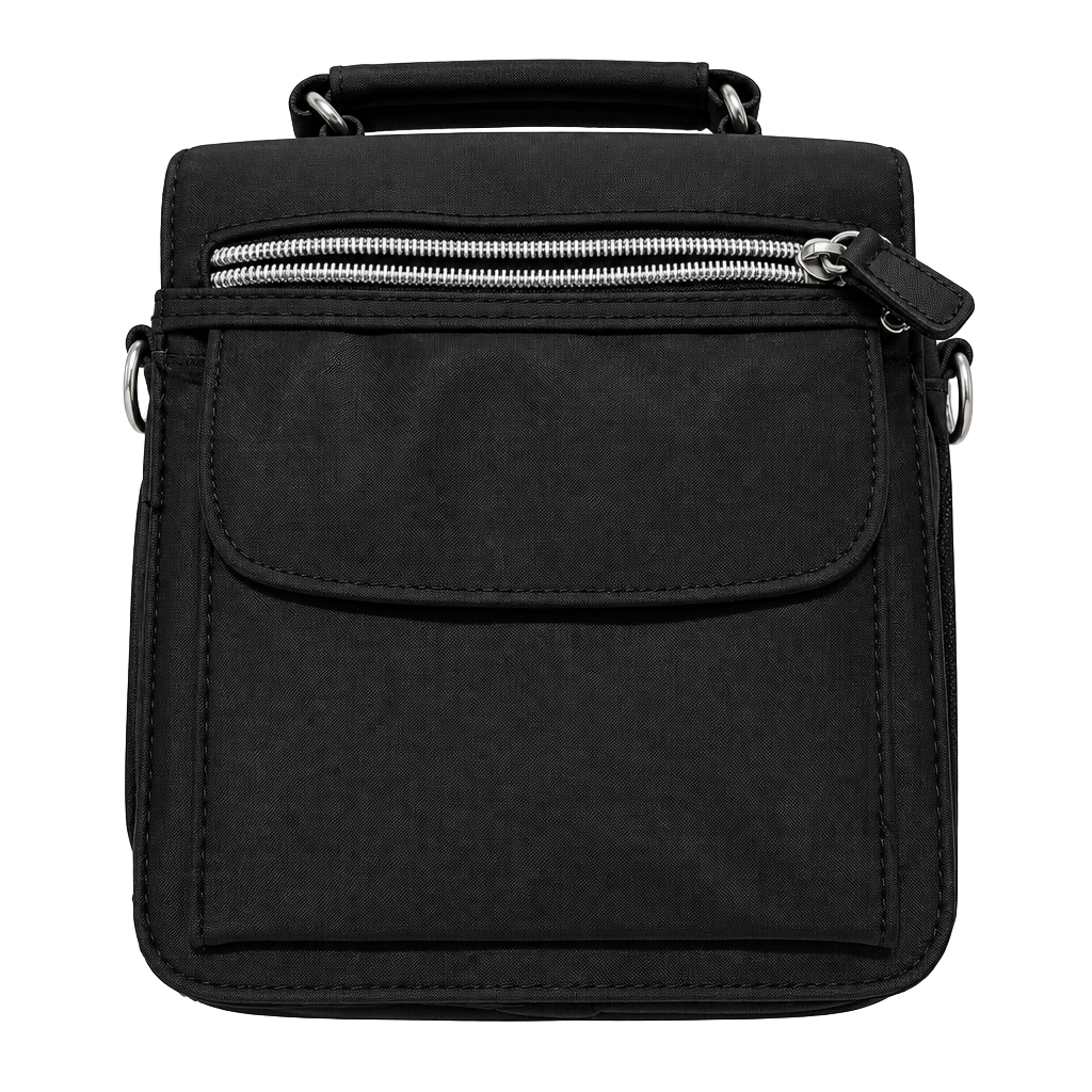 Unbranded Black Nylon Multi-Pocket Crossbody Bag
Missing long strap 1