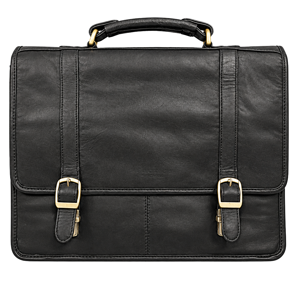 Kenneth Cole Reaction Black Leather Briefcase 1