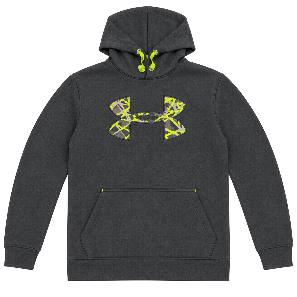 Under Armour Hoodie Size MD Black Camo Logo Pullover Fleece 1