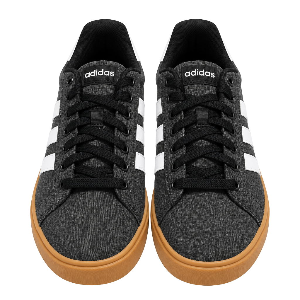 Adidas Daily 4.0 Size 7 Black White Gum Canvas Sneakers 1