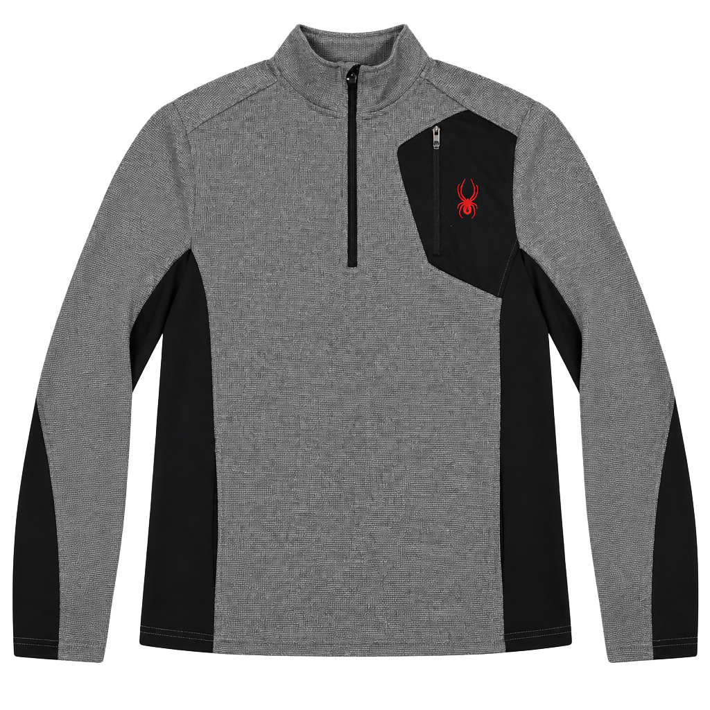 Spyder Bandit 1/2 Zip Pullover Size M Gray Black Fleece 1