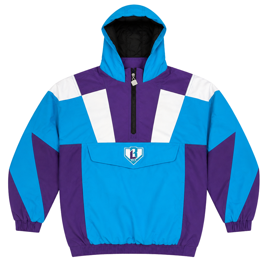 Baseball Lifestyle 101 Colorblock Pullover Jacket YXL Blue Purple 1