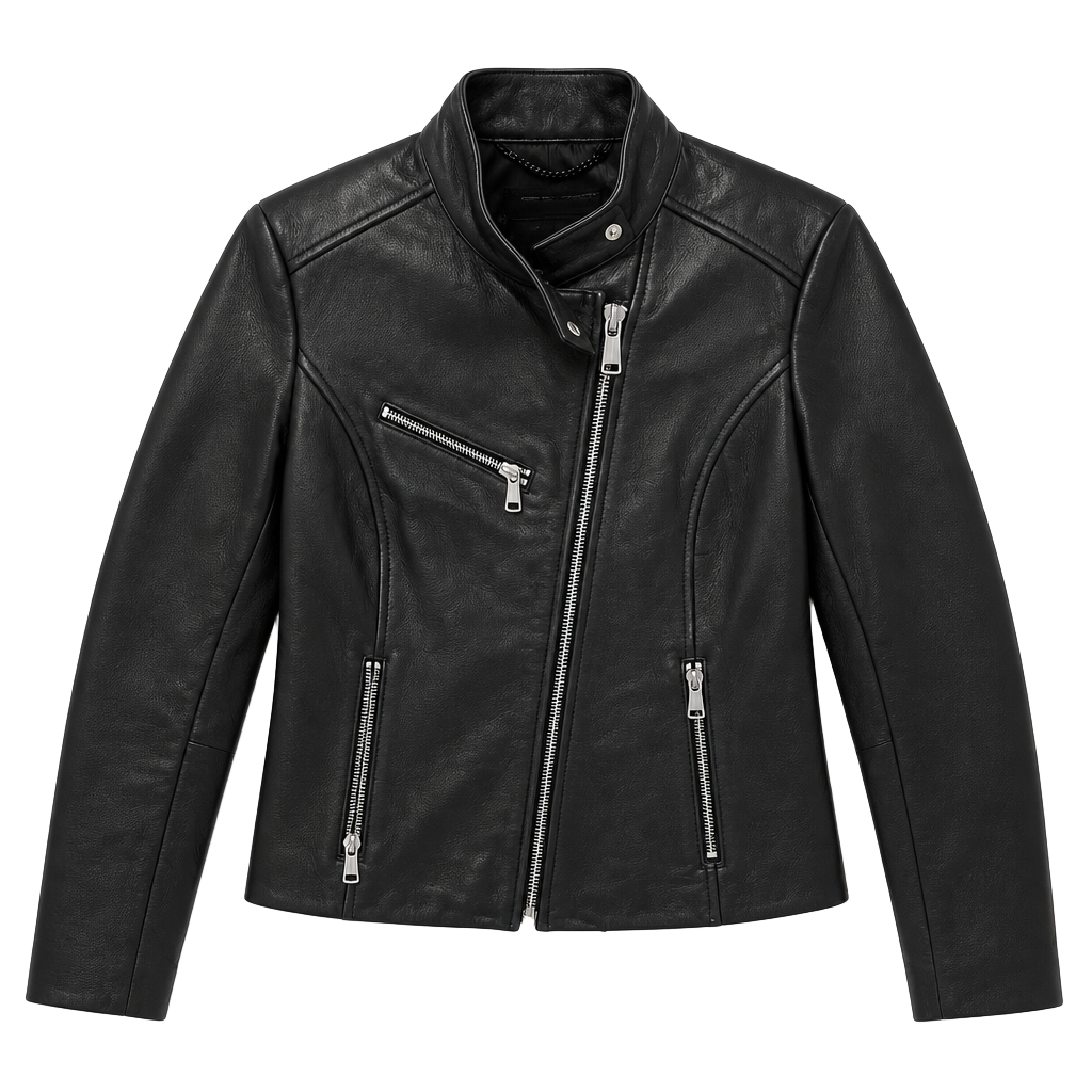Andrew Marc x Richard Chai Women's Black Leather Moto Jacket 1