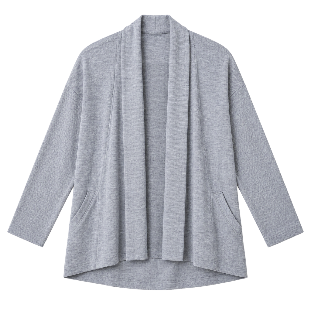 Athleta Zenana Slouchy Pocket Open Cardigan Sky Blue Athleisure 1