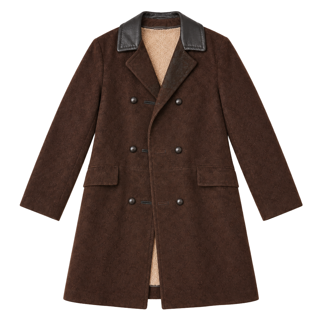 1970s Leather Suede Double Breasted Women’s Car Coat Western Boho 1