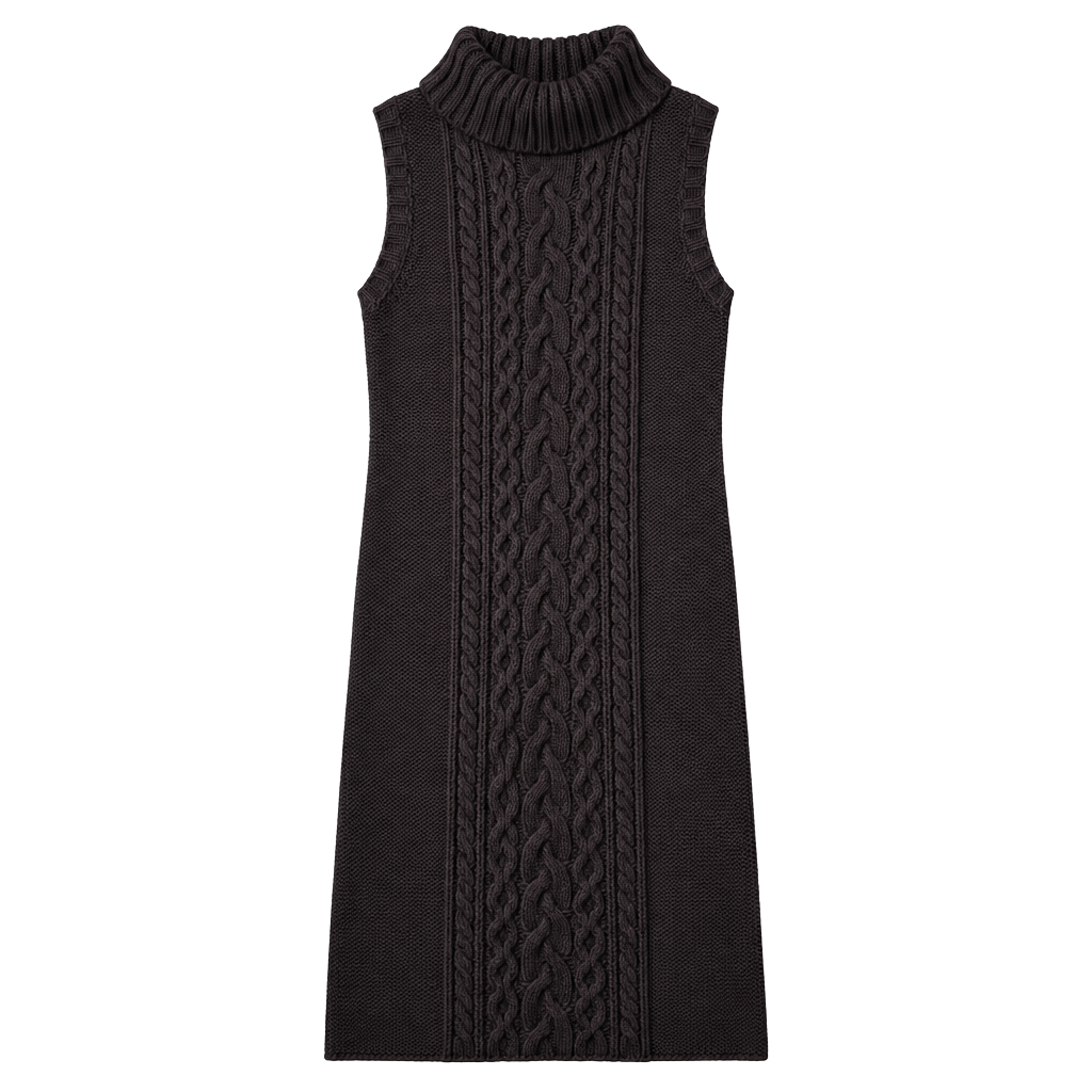 Cable Knit Turtleneck Sweater Dress Old Money Après Ski Winter Resort 1