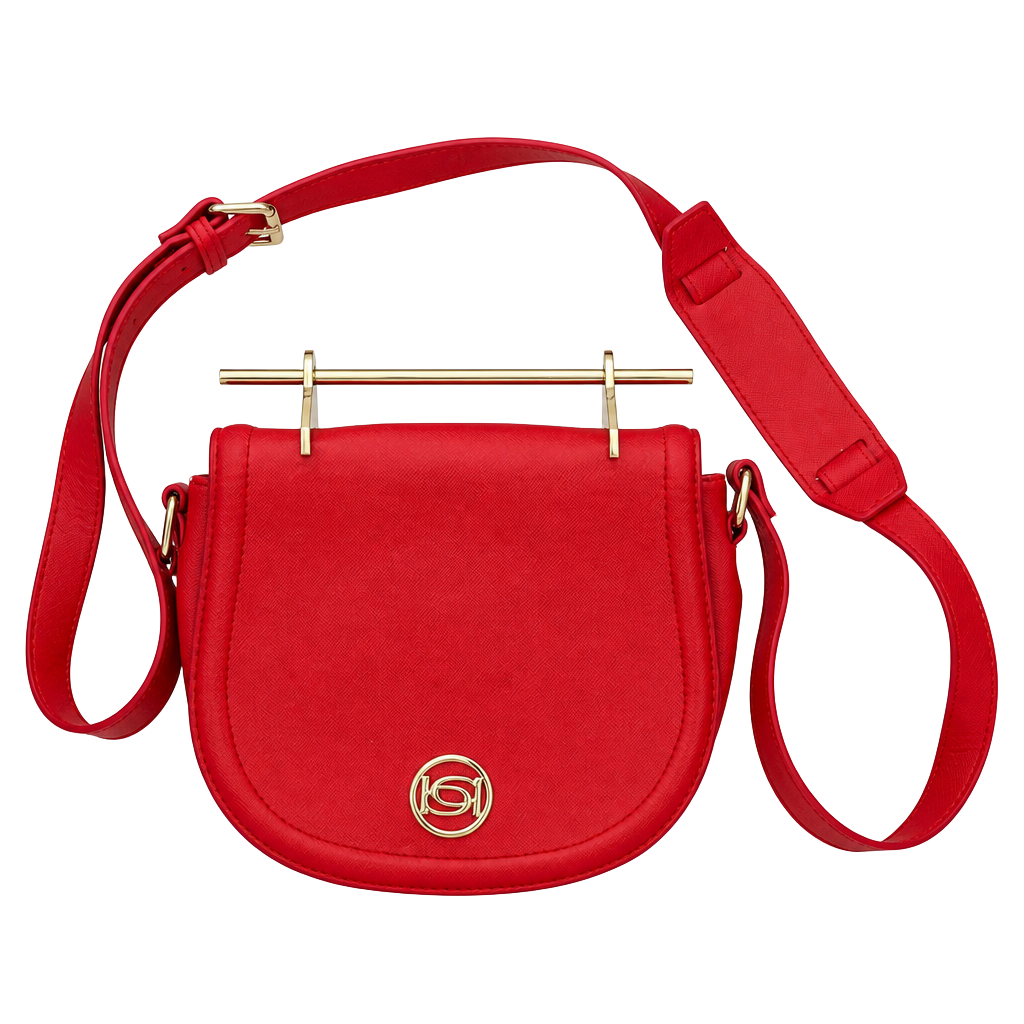 bebe Lily Saddle Crossbody Bag Hibiscus Red 1