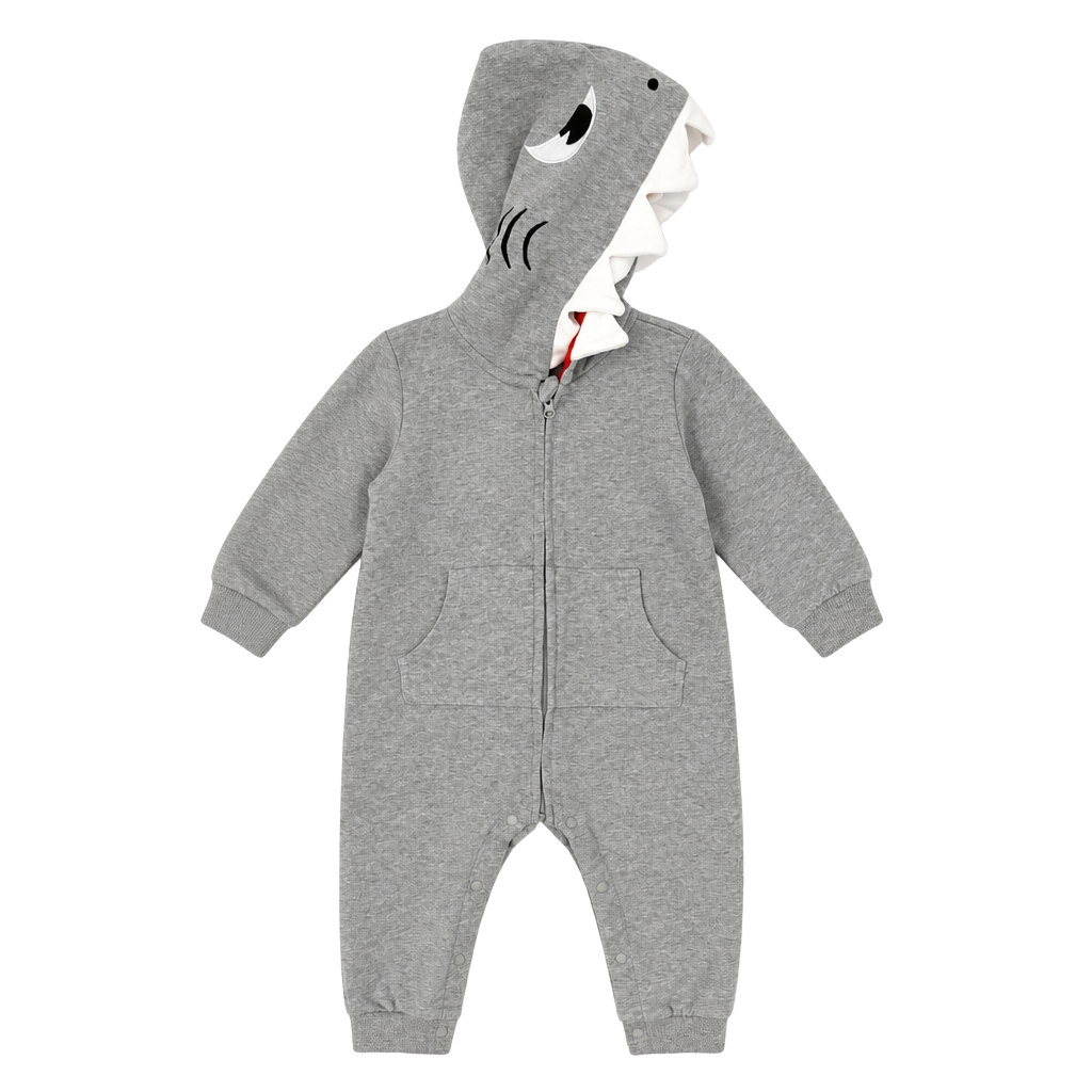 PatPat Baby Shark Hooded Romper Jumpsuit Size 90 1