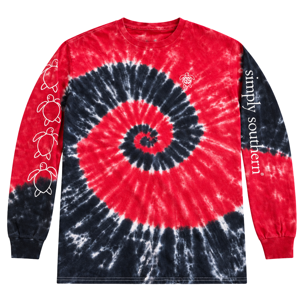 Simply Southern Sea Turtle Tie Dye Long Sleeve Tee T-Shirt Youth L Large 1