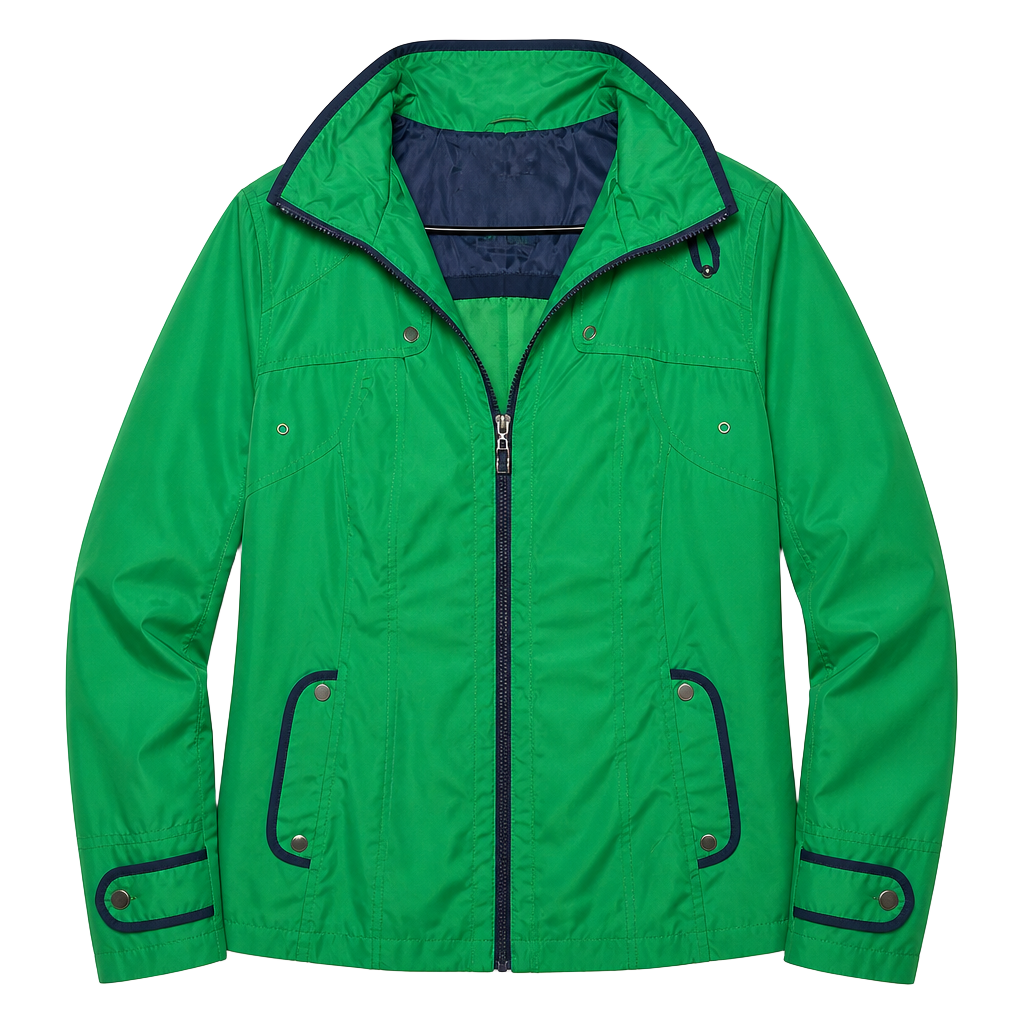 Susan Graver Hooded (Rain) Jacket| Size M |Green Full Zip 1