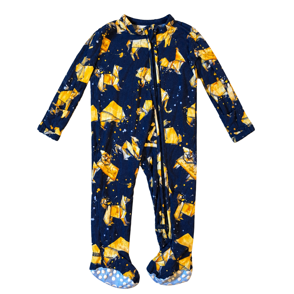 Little Bum Bums 0-3 Months Origami Fox Bamboo Pajamas 1