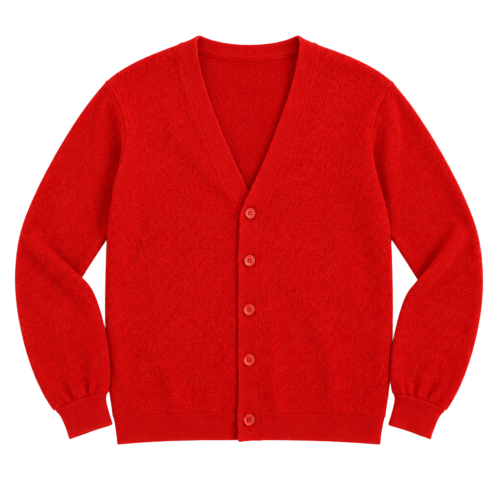 Vintage 1960s/1970s Lord Jeff Red Wool Cardigan Sweater XL Made in USA 1