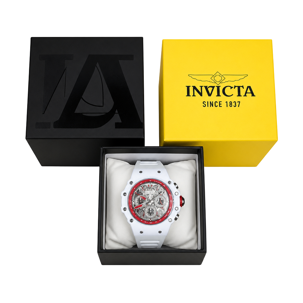 Invicta Bolt Zeus Chronograph Skeleton Dial White Silicone Watch 1
