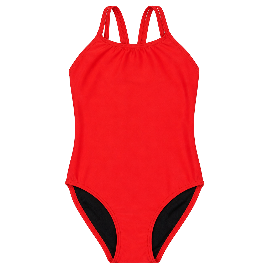 Speedo Girls' Solid Flyback One Piece Swimsuit Red Size 14/30 1