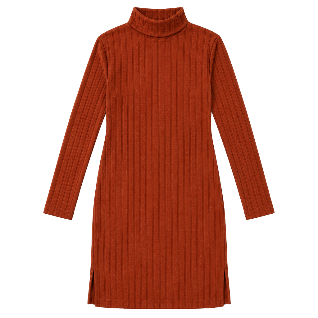 Bold Reformation Burnt Orange Ribbed Knit Dress 1