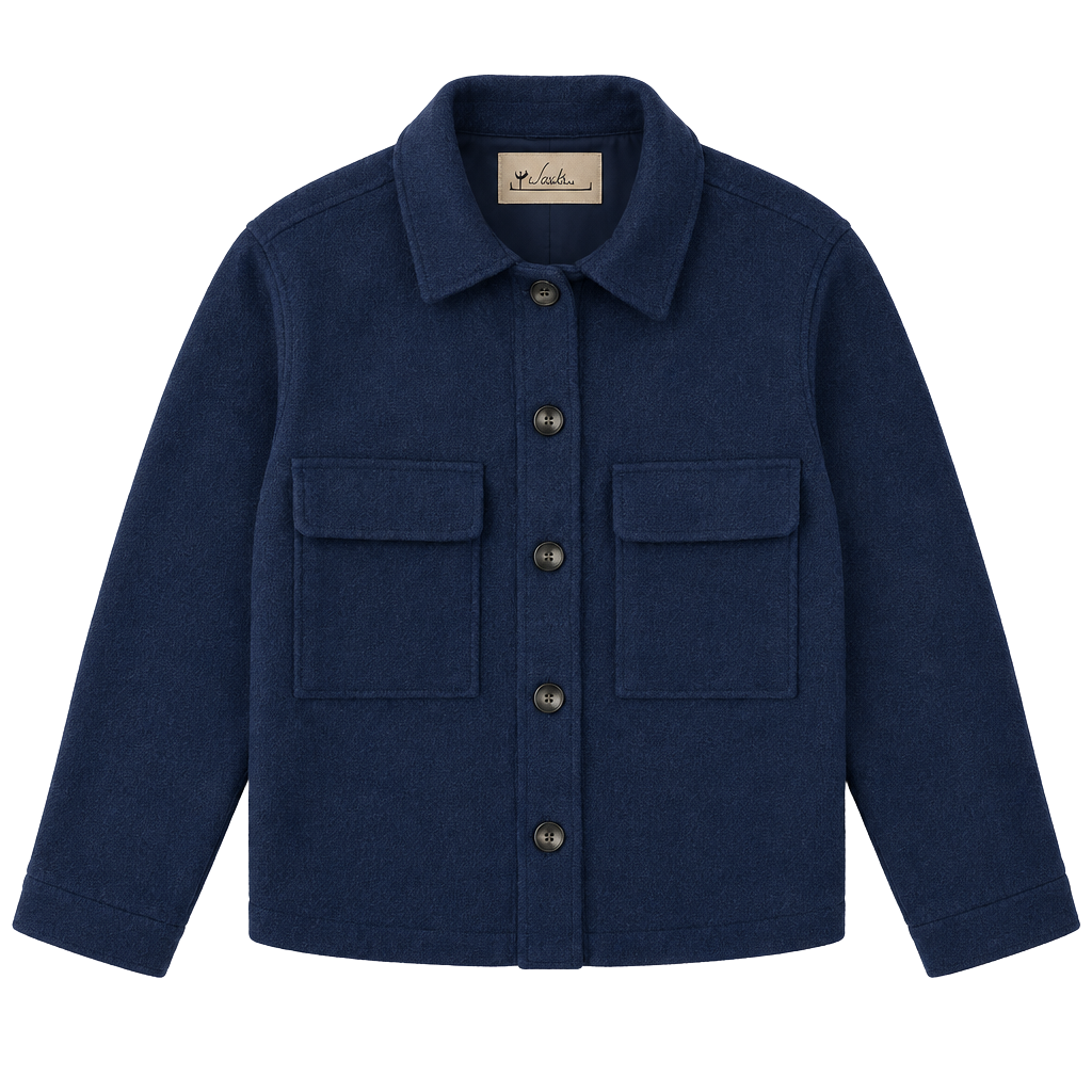 Beach Lunch Lounge Taya Drop Shoulder Jacket Size M Blue Wool Blend 1