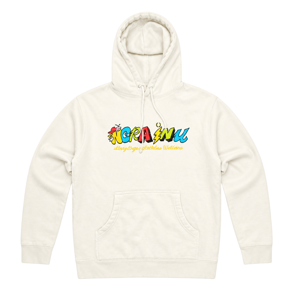 Norainu Graphic Hoodie Size M Beige 1
