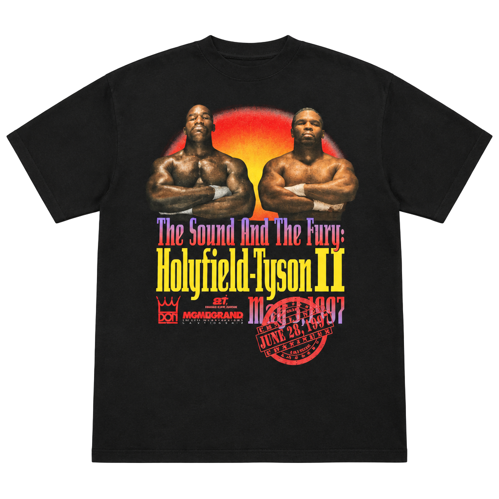MGM Grand Holyfield Tyson II T-Shirt Size XL Black Vintage 1993 Boxing 1