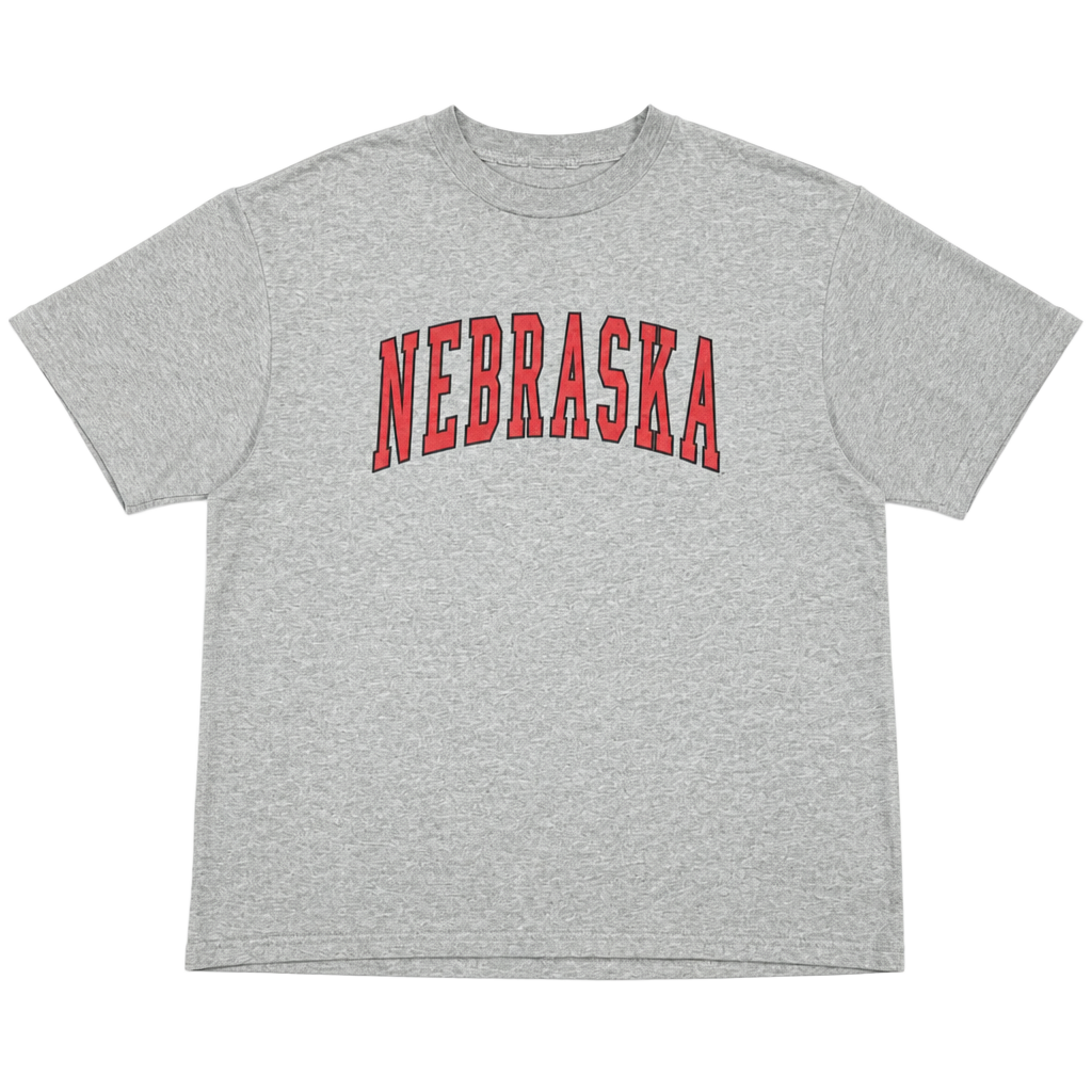 The Cotton Exchange Nebraska T-Shirt Size XX-Large Gray College Spellout 1