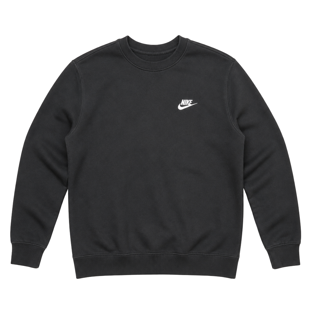 Nike Sportswear Club Fleece Men's Crewneck Sweatshirt Black 1