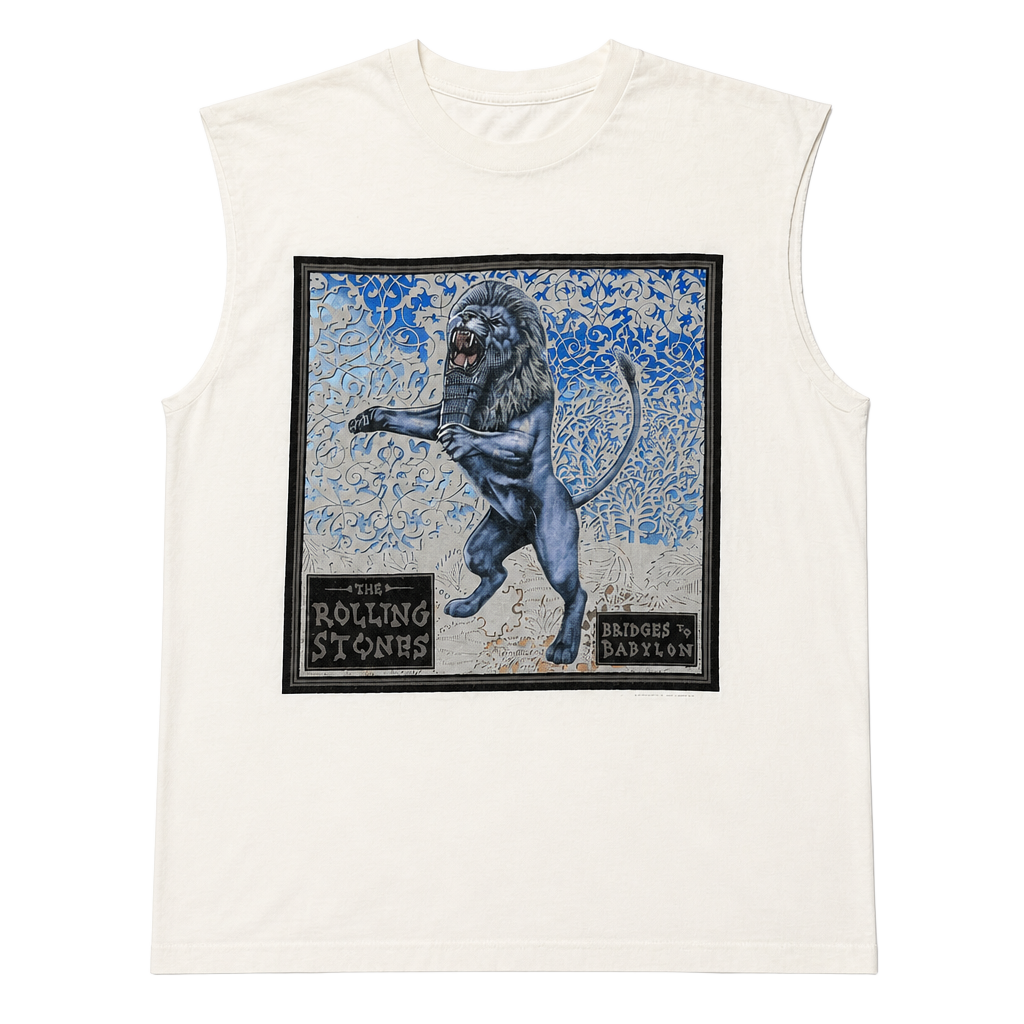 Vintage 1997 The Rolling Stones Bridges to Babylon World Tour Sleeveless T-Shirt 1