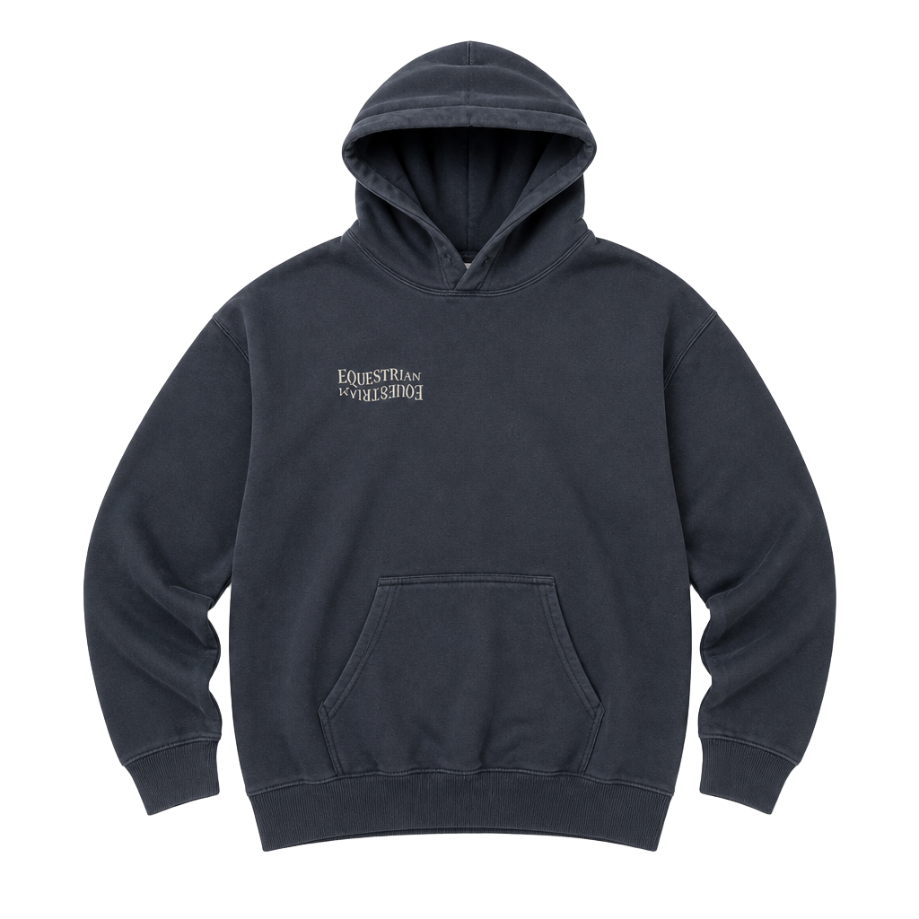 Gildan Heavy Blend Equestrian Printed Black Pullover Hoodie Size M 1