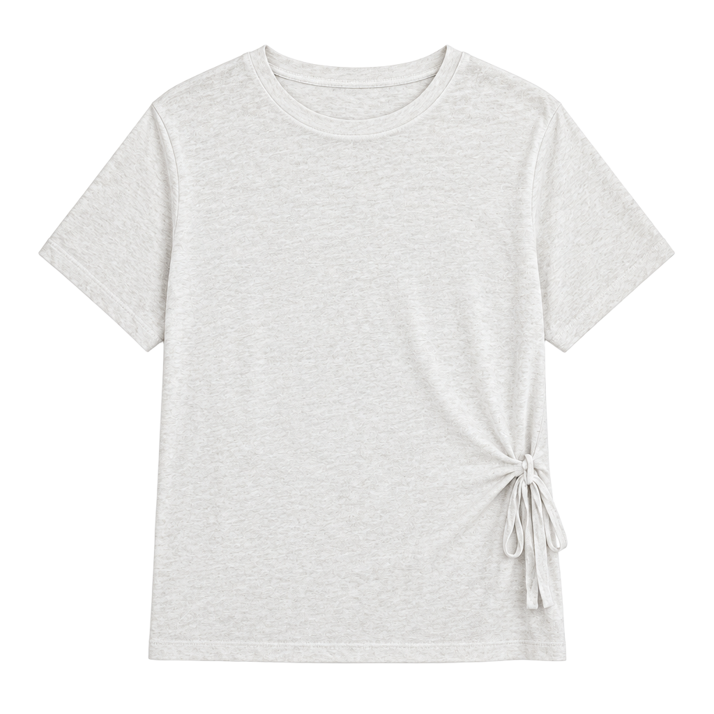 Hellomilktee Tie Side T-Shirt Size F White 1