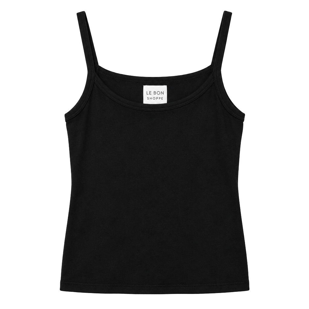 Le Bon Shoppe Tank Top Size M Black Organic Cotton Cami 1