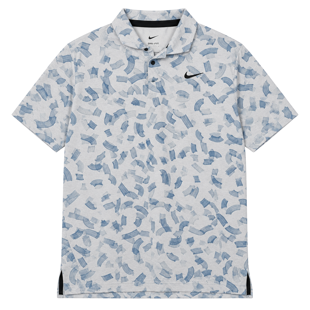 Nike Tour Dri-FIT Golf Polo Size XL Blue White Print 1