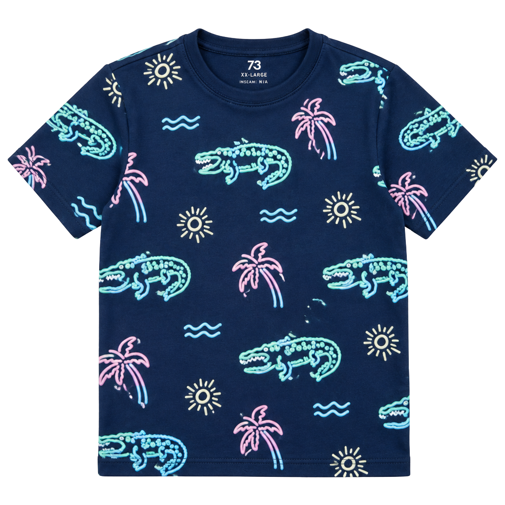 Chubbies The Neon Glades Performance Polo Size XXL Blue Alligator Print 1
