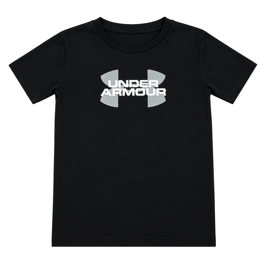 Under Armour Logo T-Shirt Size 6 Black Athletic Short Sleeve 1