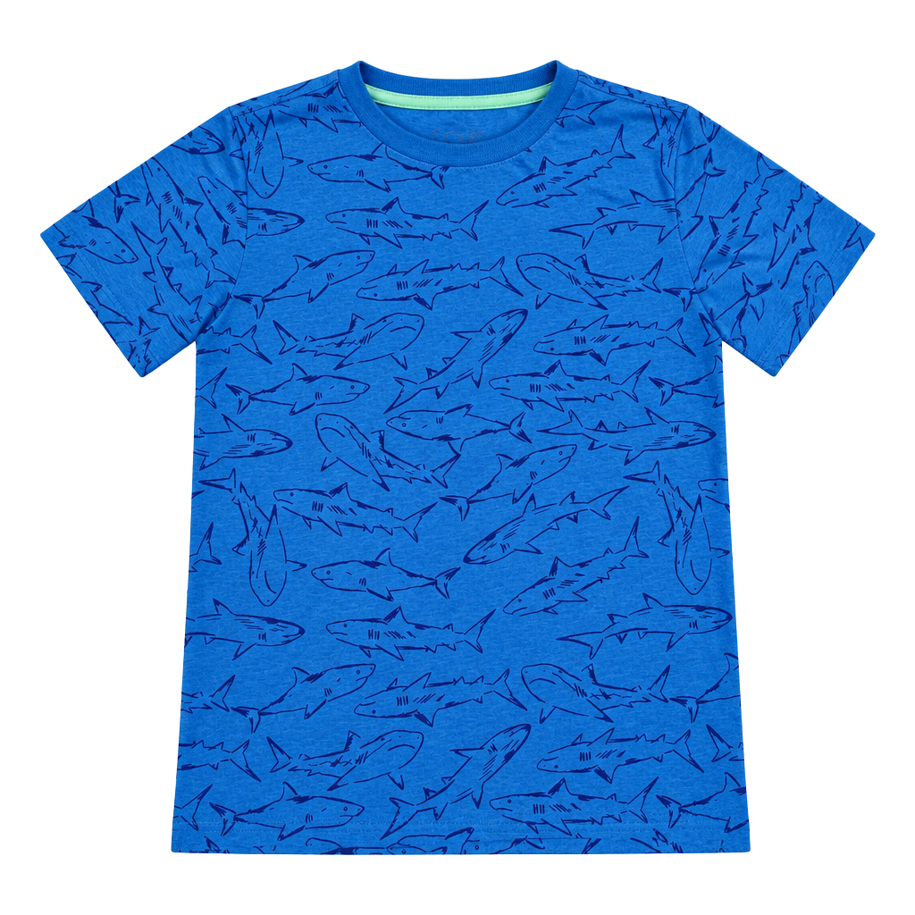 Cat & Jack Shark T-Shirt Size M (8/10) Blue 1