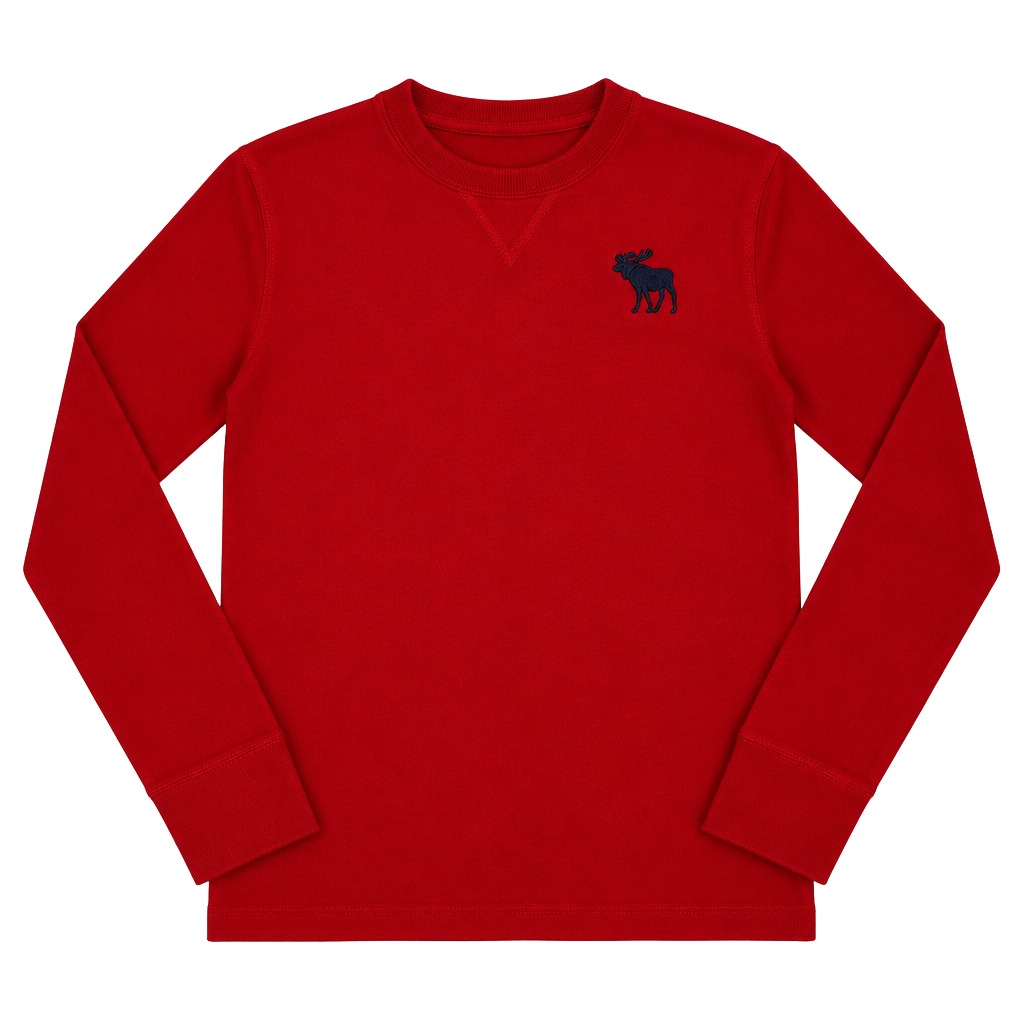 Abercrombie Kids Long Sleeve Shirt Size L Red Moose 1
