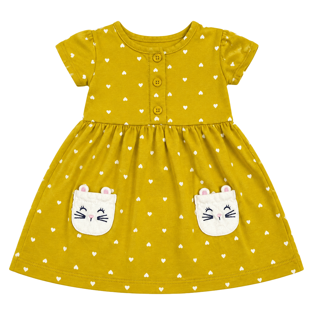 Carter's Heart Dress Size 9M Yellow 1