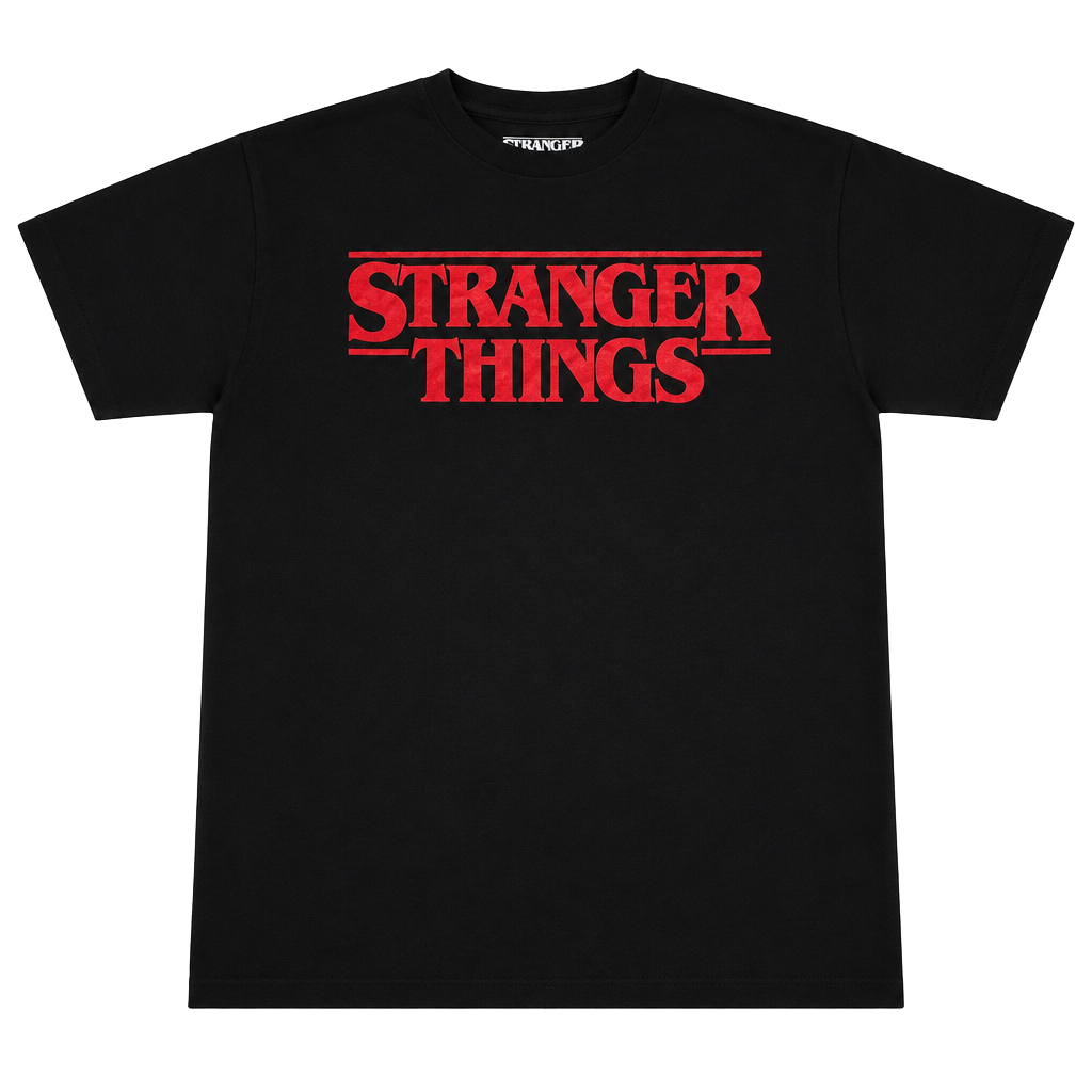 Stranger Things T-Shirt Size Adult M Black Logo Tee 1