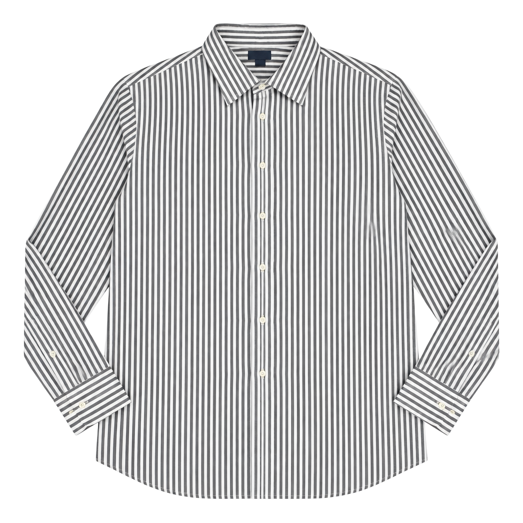 Chaps Button Up Shirt Womens Size 2X Black White Striped Cotton Long Sleeve 1